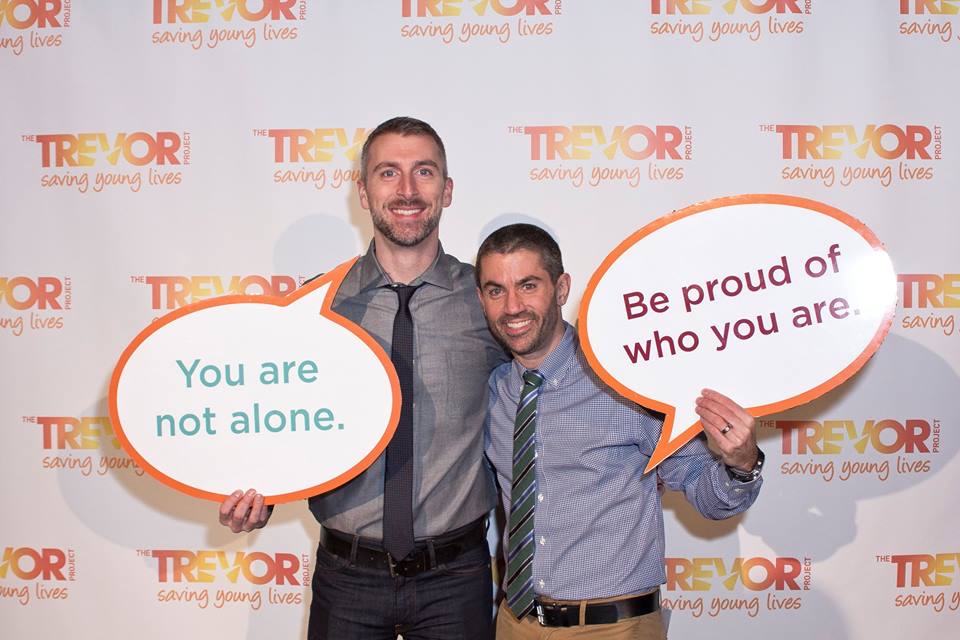 #TBT to 4/11/14 with my husband at a Trevor Project event. Proud to have been a Lifeline Counselor, aiding in their mission to end suicide among LGBTQ+ youth.  More info at ➡️ i.mtr.cool/gclvdpvbyz