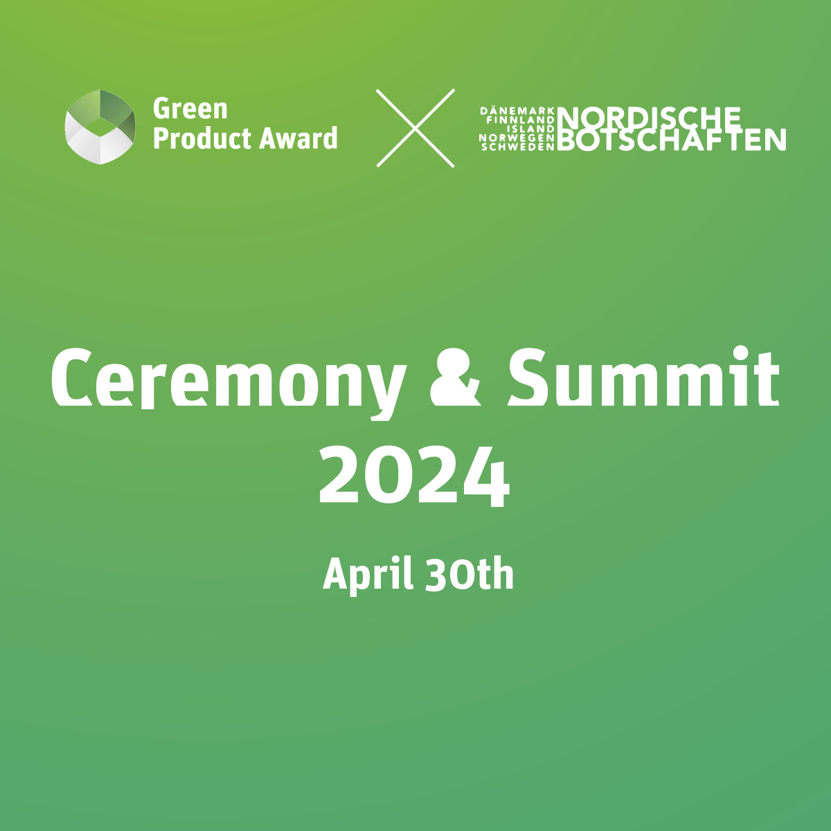 Green Confluence - The future is now On 30 April 2024, the Green Product Awards will be presented at the Felleshus of the Nordic Embassies in Berlin. All registered viewers will receive the new, digital, 300-page Green Trend Book! Register here: bit.ly/24ceremonystre…
