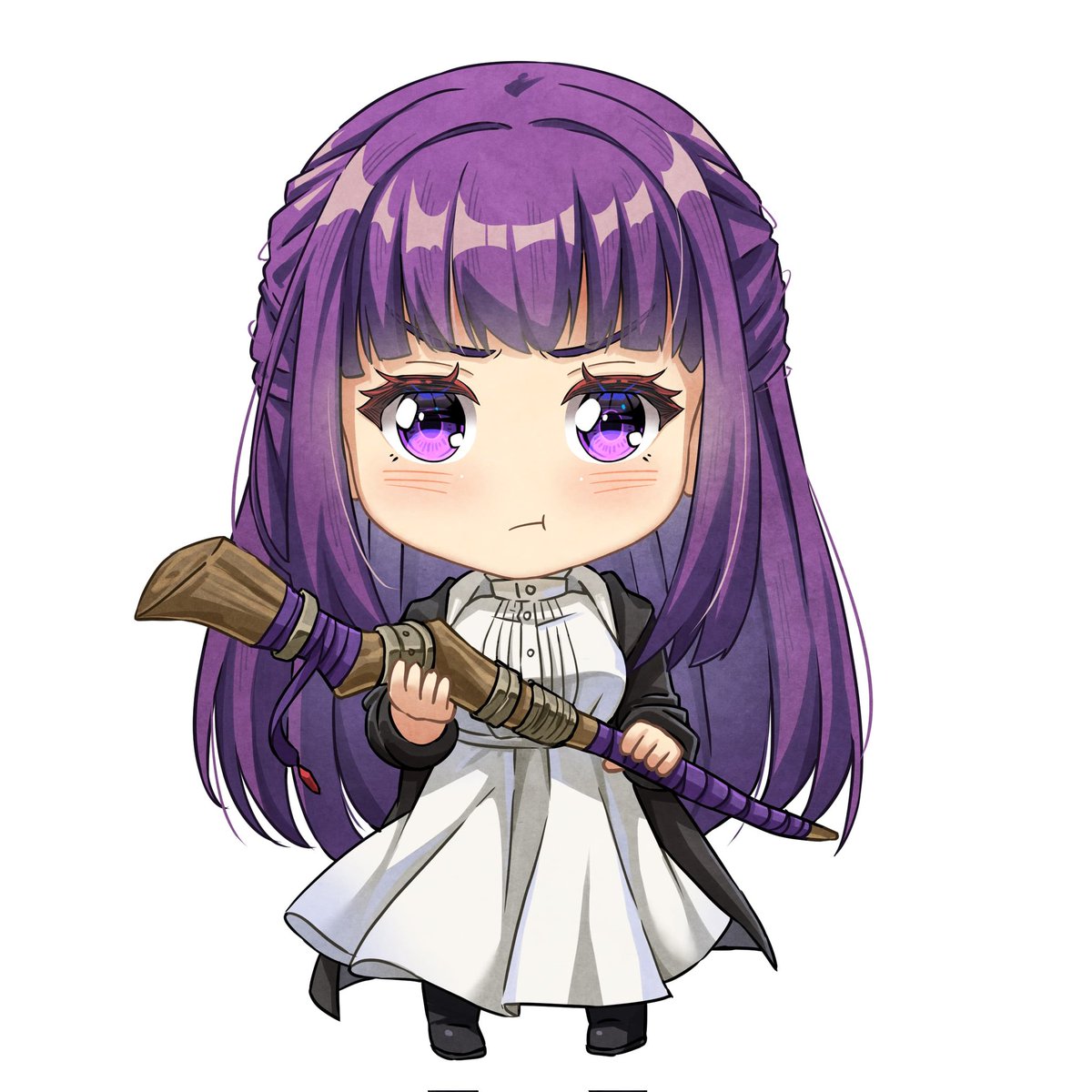 zonerix's tweet photo. Fern Pout chibiii!!! 

#frierenbeyondjourneysend #fern #anime #chibi #fanart #clipstudiopaint https://t.co/ye9vdj5ckk