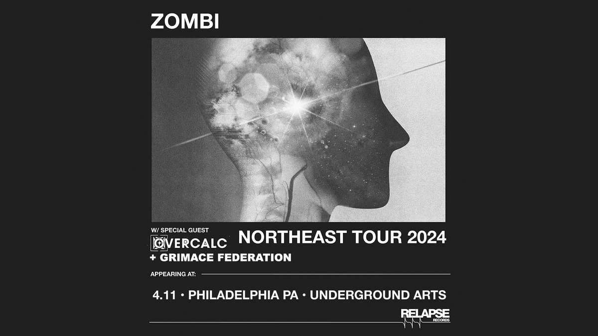 **Tonight @ UA** Instrumental soundscape crafters Zombi bring their Northeast tour to life this evening with Overcalc + Grimace Federation 🎞️ - Tickets online + at the door: link.dice.fm/UA_ZOMBI