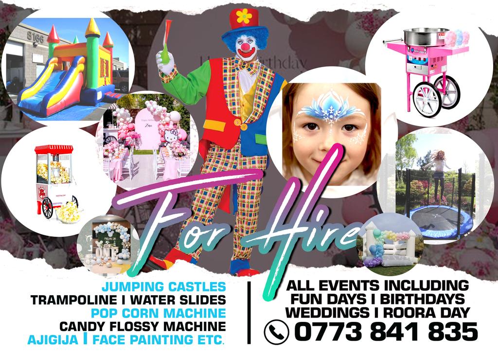 2_dickel's tweet photo. @hatiperi_wacho @hatiperi_corper Jumping Castles ,Trampolines Candyfloss For Hire
0773 841 835 https://t.co/5s4w6cgWpl