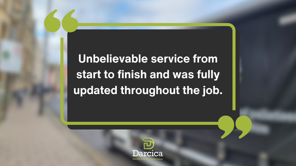 Some great feedback from one of our recent customers 🤩 'Can’t ask for much more and we look forward to using again in the future' #DarcicaLogistics #SustainbleLogistics #Couriers