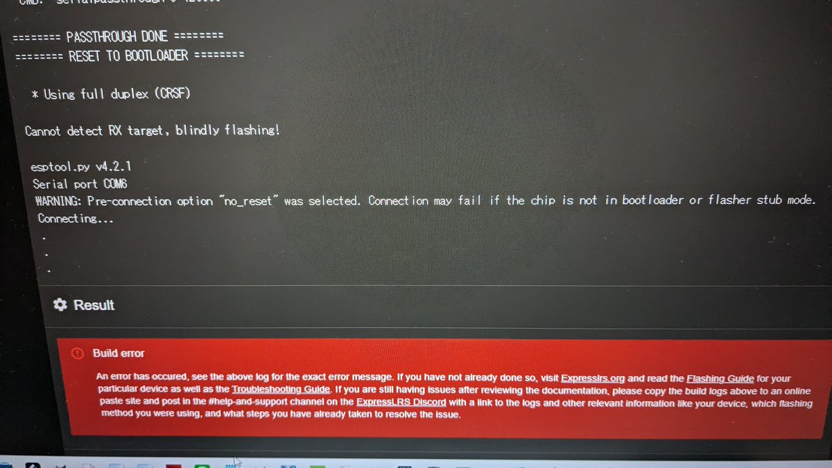 久しぶりに飛行させようとバインドし直そうとやったらこれ…
解決策が見つからない…