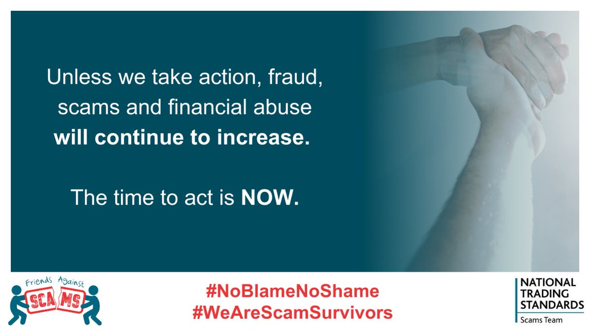 ✅Talk about fraud, scams and financial abuse with your friends and family. ✅Recognise the impact this crime has on its victims. ✅Do not victim blame, put the blame on the criminal where it belongs. Remember, anyone can be a victim. #NoBlameNoShame #WeAreScamSurvivors