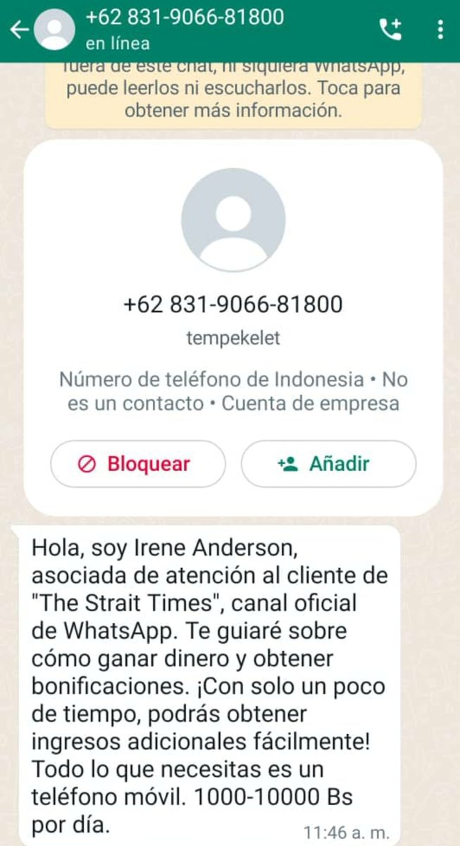 🚨 ¡PENDIENTE! 🚨 Ya no es María, ni Petra, ni Ana. Ahora te escriben de este número de Indonesia para intentar estafarte. Bloquealo de inmediato si te llega a escribir. ¡CORRE LA VOZ 🗣️! #FelizJuevesATodos #11Abril #poupettekenza #oriele