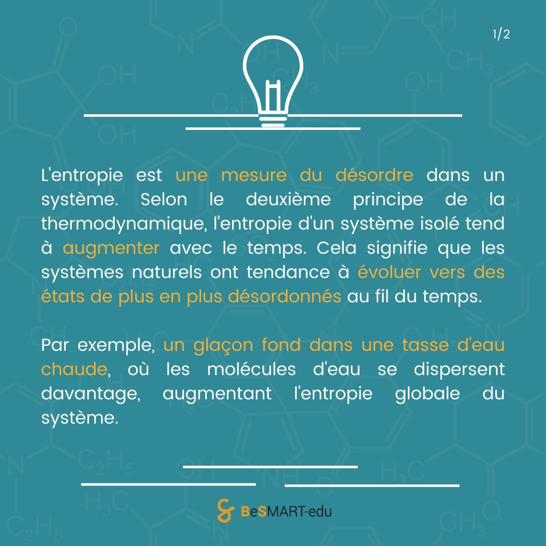 Et toi, connaissais-tu l'entropie en thermodynamique ? 

🌡️ Et si tu as d'autres sujets intéressants, n’hésite pas à nous les partager ! 

#thermodynamique #entropie #science #curiosité