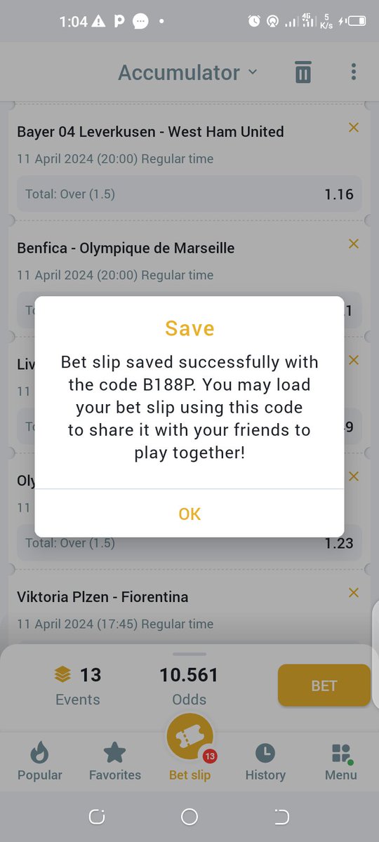 Over 1.5 Goals Accumulator 🔥 Let's Play Again 🍻 📌 1️⃣0️⃣+ ODDS Code 👉 B188P Bookie 👉 MelBet Not on ? Register and Play 👇 bit.ly/48KGOww Promo Code 👇 WoozzaaMB RT ✅