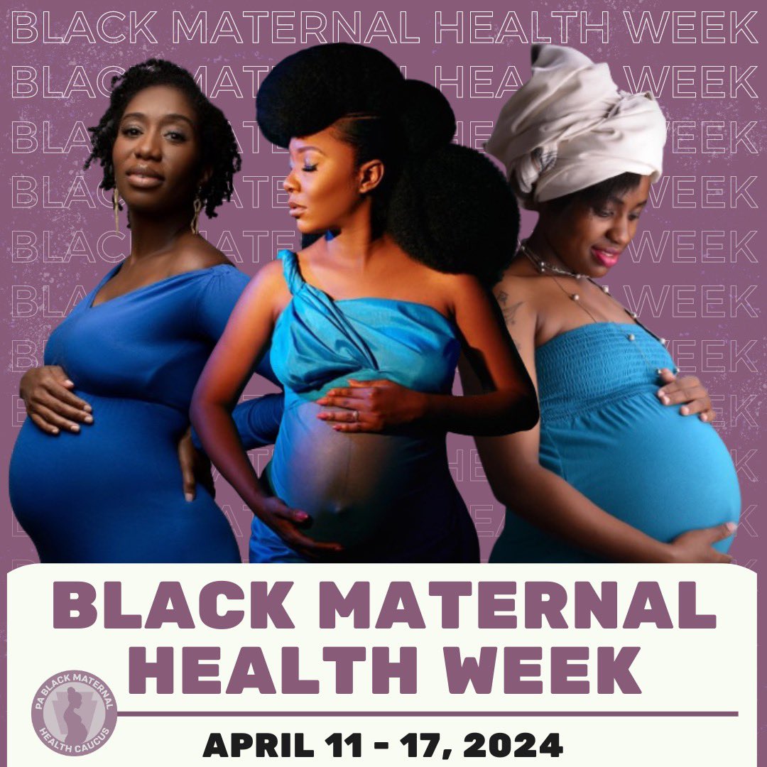 It is #BlackMaternalHealthWeek officially in the Commonwealth of Pennsylvania! Thank you to our fearless leaders @RepCephas, @RepGinaCurry and @RepMayes who are working ceaselessly for Black women, moms and birthing folx. Follow #pablackmaternalhealth and #bmhw24 on X all week!