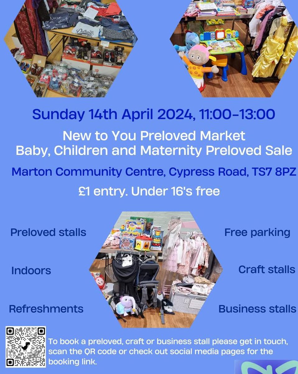 Marton Community Centre on Cypress Road is hosting a Preloved Market with goods for babies, children and mothers, as well as crafts and refreshments. £1 entry, under 16's allowed in free, 11am-1pm: Head on down, support local businesses and reduce waste while grabbing a bargain!