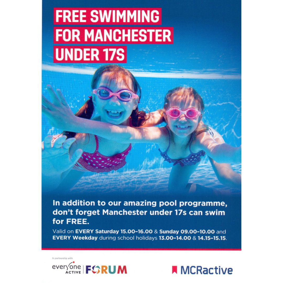 #Free #Swimming for #Manchester under 17s - see the information leaflet on southside.media southside website - to apply for your pass #fun @wythyforums leisure @MCRActive @EveryoneActive