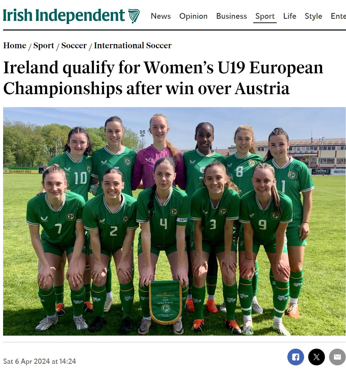 👏👏Congratulations to 🇮🇪 and our talented @Pres_Carlow student #AoifeKelly on the remarkable achievement. @Natsport @CeistTrust Ireland qualify for Women’s U19 European Championships after win over Austria independent.ie/sport/soccer/i…