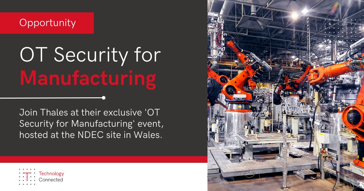 🔒 Join @ThalesUK for their OT Security for Manufacturing Forum. With cyberattacks on industrial infrastructure on the rise, it's crucial to understand where these threats originate and how to bolster OT security. For more information and to register: loom.ly/kNoaRyM