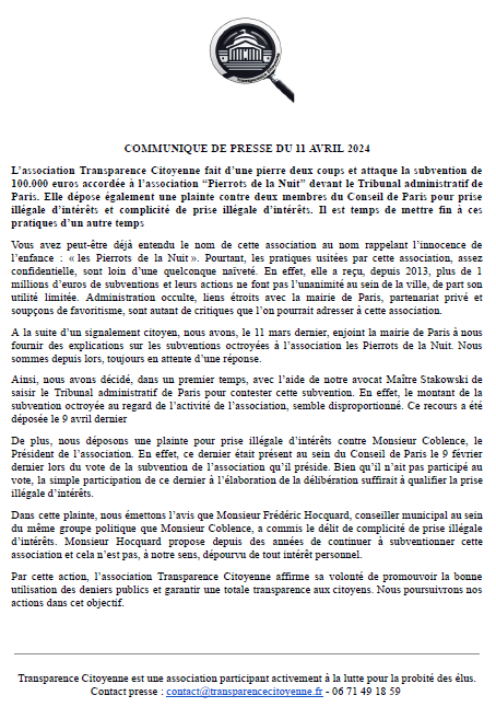 Transparence Citoyenne tweet media