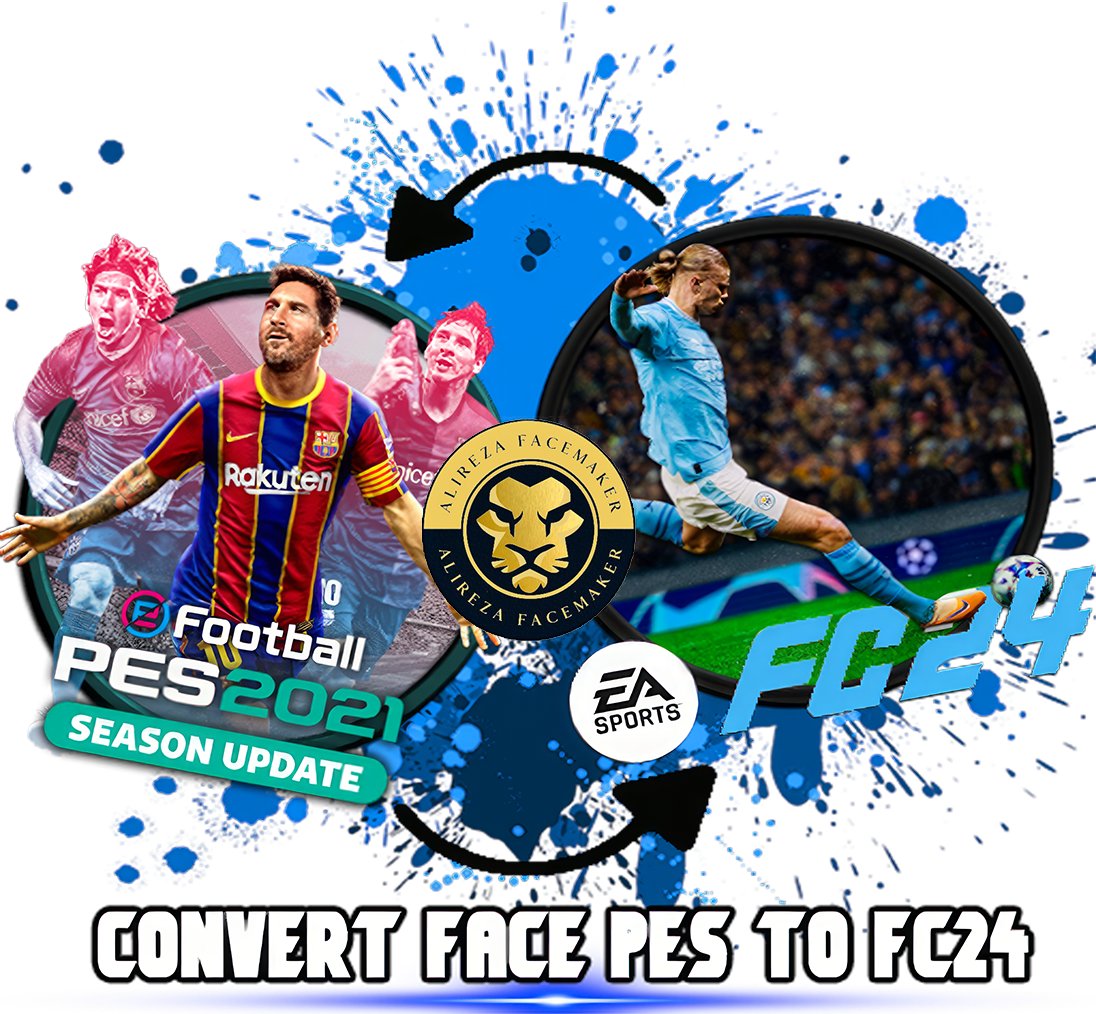 ✅convert the face of pes21/2019 to Fc24
✅convert the face of fc24 to pes21/2019

🛠Linke order: 
👇🏻👇🏻👇🏻👇🏻👇🏻👇🏻
🔘alirezafacemaker.com/face-kit-order…