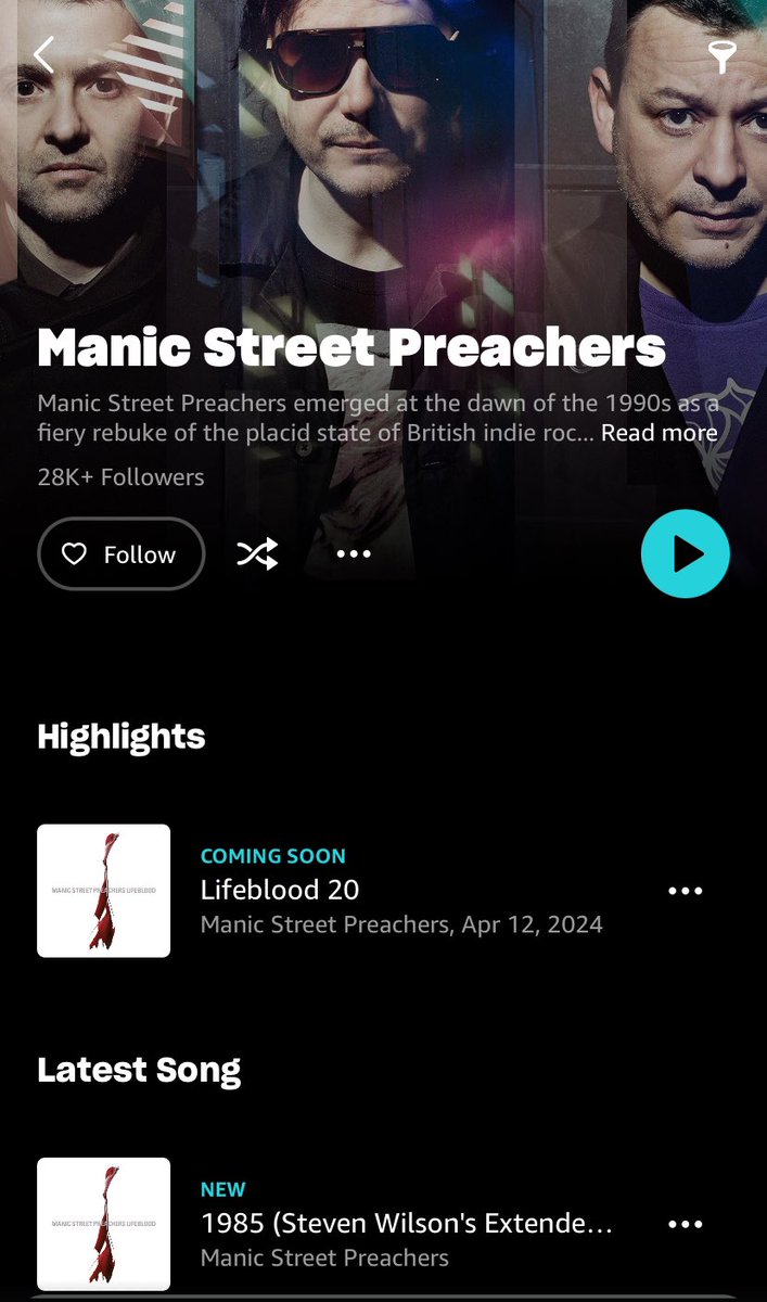 Holy crap @Manics ! A U.S. streaming release!! Thank you, thank you, thank you!!! Now do the KYE reissue plz & ty! #manics #manicstreetpreachers #lifeblood @FDForum