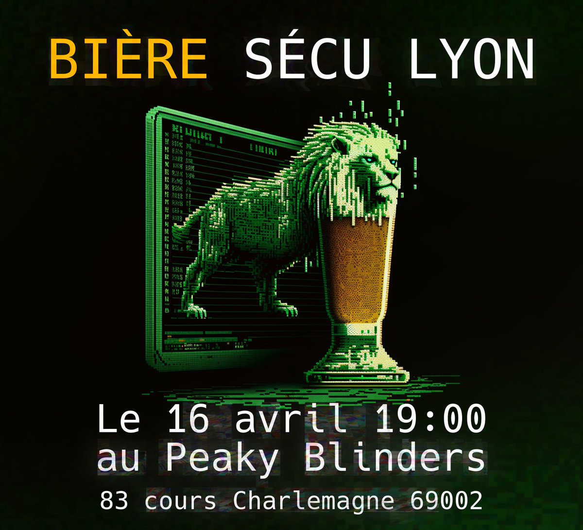 🍻 Le prochain Bière&Sécu Lyon aura lieu mardi 16 avril à 19:00 au Peaky Blinders ! Au programme : - 'Jia Tan, sa vie, son œuvre et la backdoor xz' - @0xmitsurugi - 'Falco + Kube = Max(Count(RCE))' - @TheLaluka - 'Les vrais hackers ne laissent pas de traces' - @contact_out