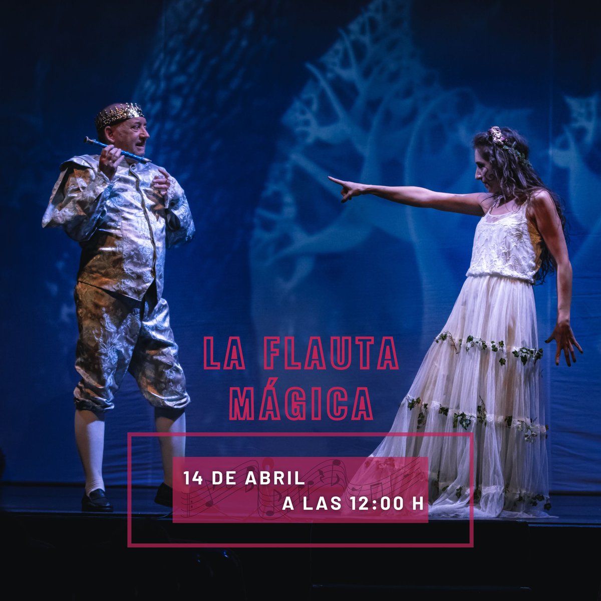 TeatroBellasArt's tweet photo. Domingo, 14 de abril a las 12:00  

La compañía @OpDivertimento nos acerca esta adaptación al castellano de la  #LaFlautaMágica, dónde los más peques podrán disfrutar de una de las grandes óperas de Mozart  en su versión más divertida👑
https://t.co/WEuN32gfr1 https://t.co/OgReJLFS4P