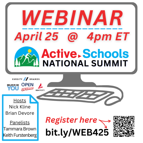 Want more information about the Active Schools National Summit? Join this FREE LIVE WEBINAR on April 25 @ 4pm ET (1pm PT) Hosted by: @PEtop5 (@ActiveSchoolsUS) & @bdevore7 (@OPENPhysEd) Register here: bit.ly/WEB425 #ActiveSummit24 #ActiveKidsDoBetter