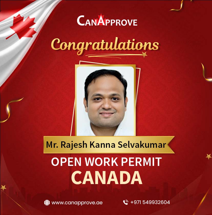 #CanApprove is extremely glad to share with you the success of Mr. Rajesh Kanna Selvakumar who has obtained an #OpenWorkPermit to #Canada! #canada #immigration #canadapr #openworkpermit #owp #workincanada #canadianvisa #internationalworkers #explorecanada #visaservices