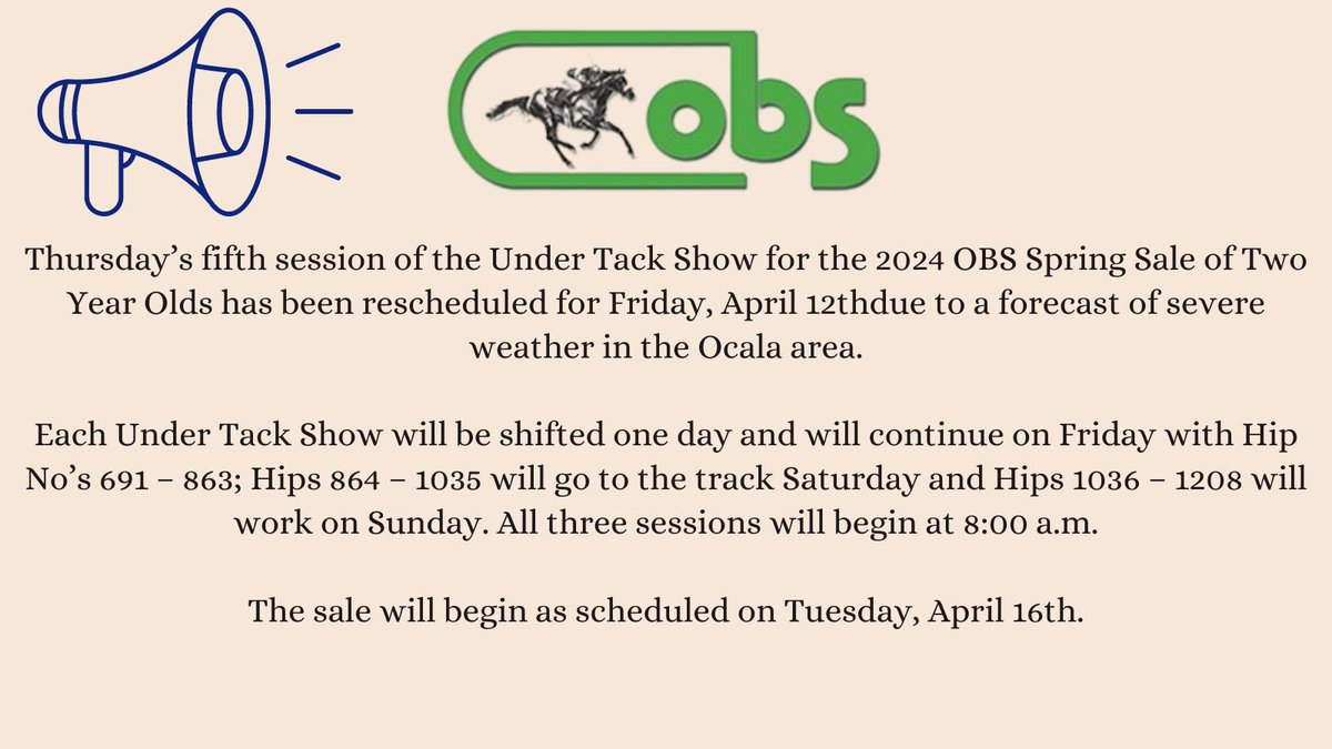 🔔 for the OBS April Undertack schedule