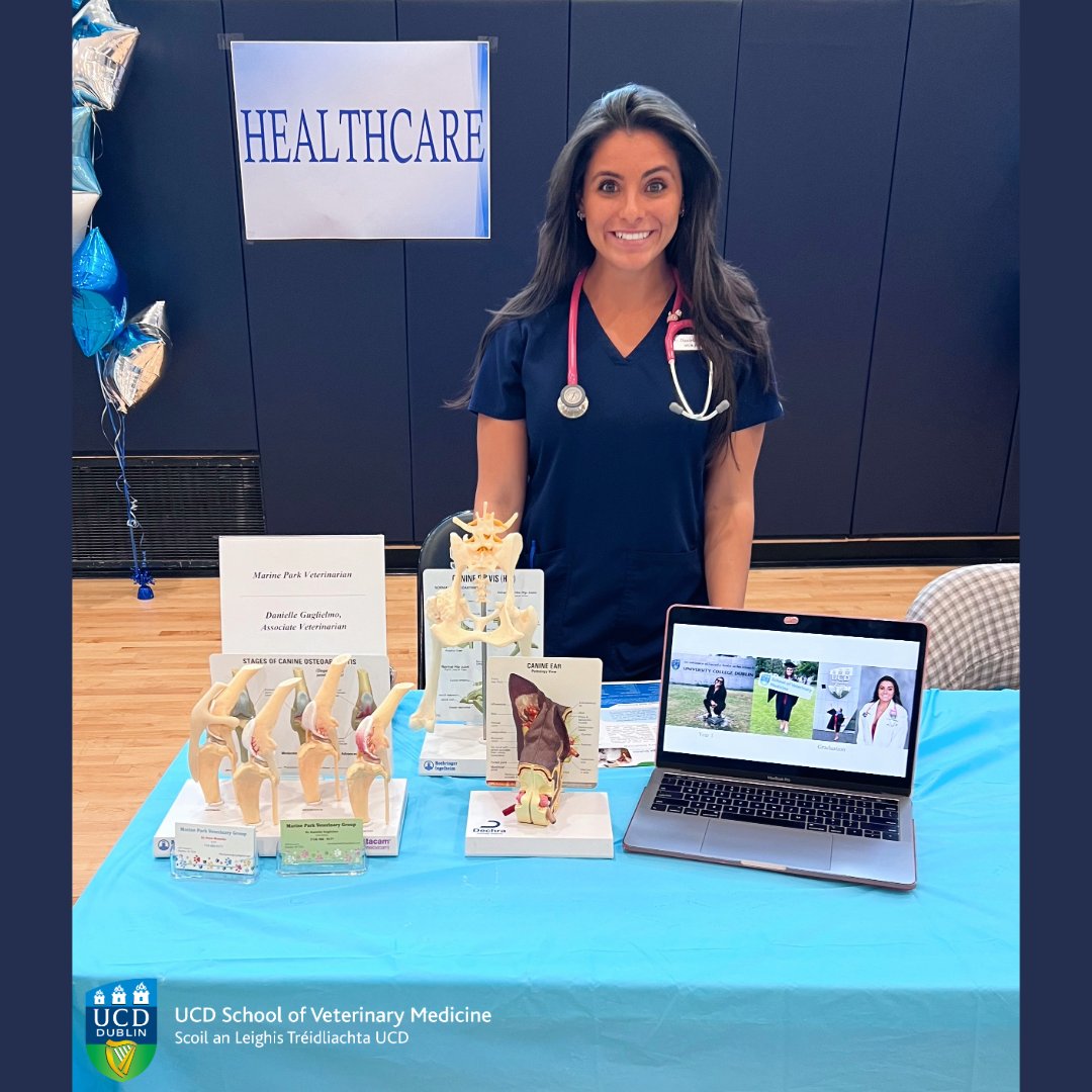A huge THANK YOU to 2023 Grad &amp; Young Alumni Ambassador Danielle Guglielmo for doing such an amazing job representing the School at her high school's Careers Fair in New York last week. Danielle spoke to students about our Veterinary Medicine programmes and life as a UCD student!