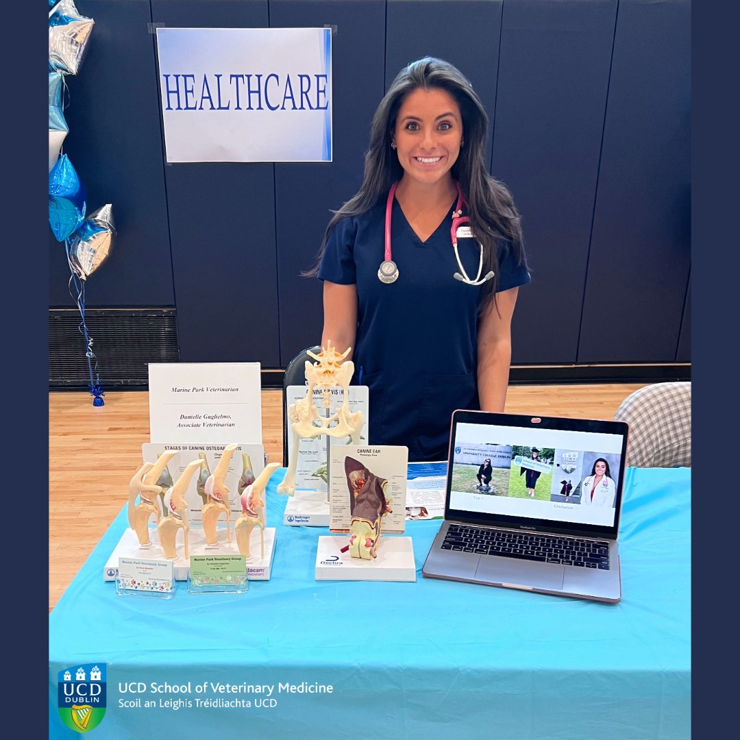 A huge THANK YOU to 2023 Grad & Young Alumni Ambassador Danielle Guglielmo for doing such an amazing job representing the School at her high school's Careers Fair in New York last week. Danielle spoke to students about our Veterinary Medicine programmes and life as a UCD student!