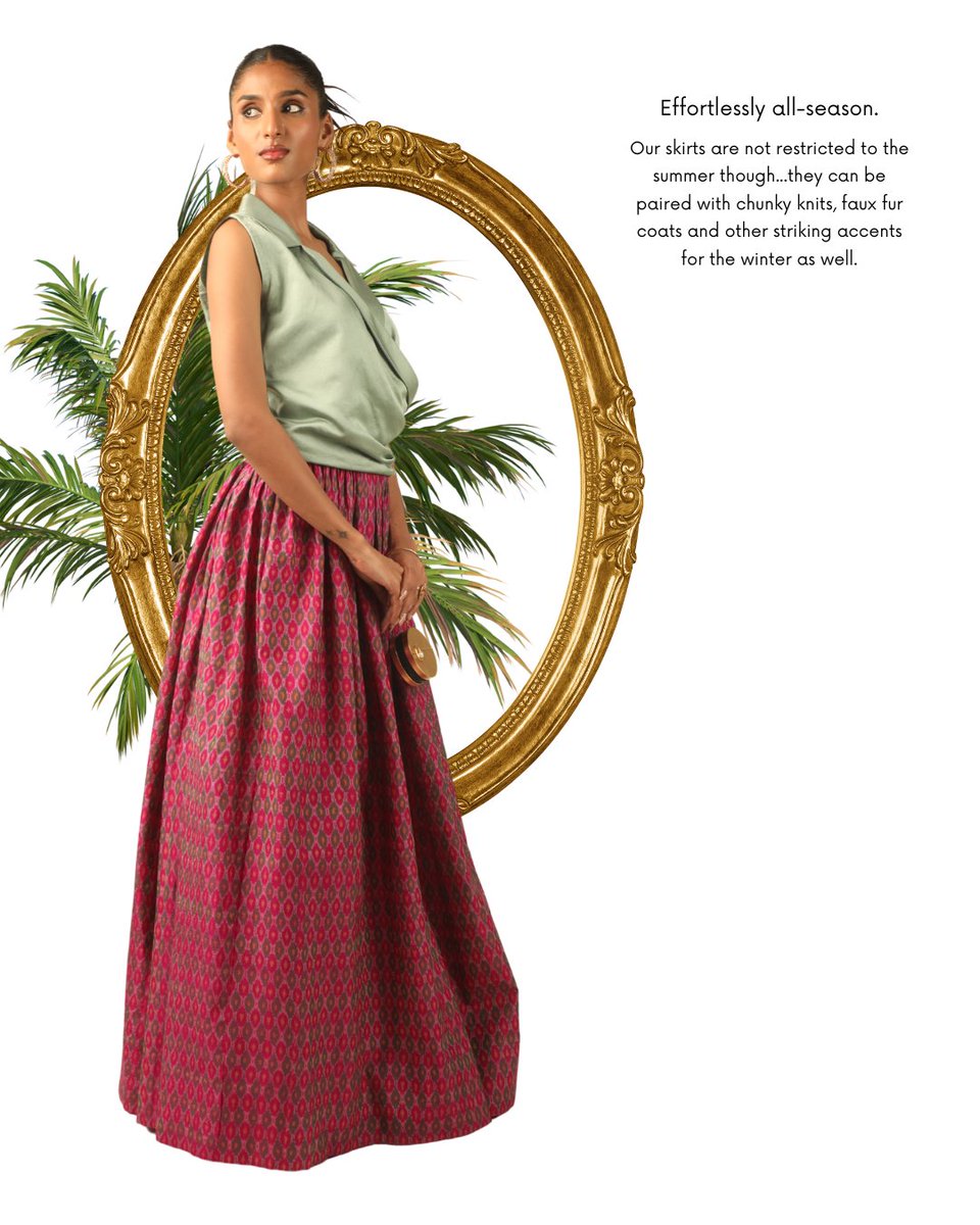Maxi skirts have a large fan base, and we are one of them. And what better way to stay cool & stylish in summer than with a maxi skirt?   Our handloom maxi skirts are expertly made by artisans in India.

#AiravataLife #Hyderabad #Telangana #Eid2024 #Indianfashion #maxiskirts