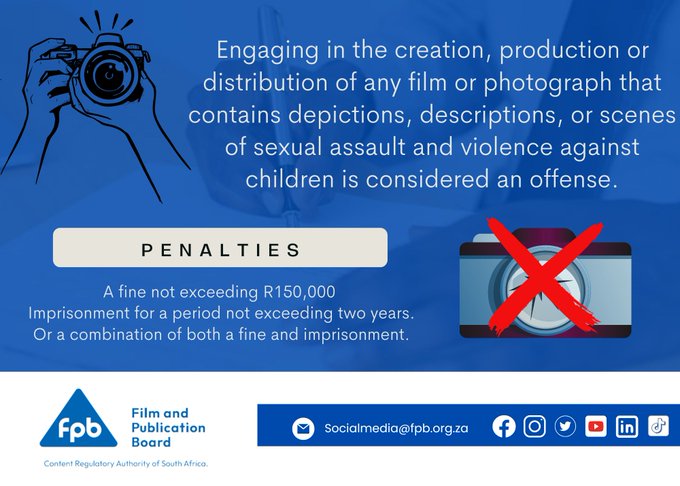 #InternetSafety| Every child deserves a safe environment. Stand with us in ensuring their protection. Take a stand against non-consensual sharing of explicit content! 0800 000 555 or clientsupport@fpb.org.za.