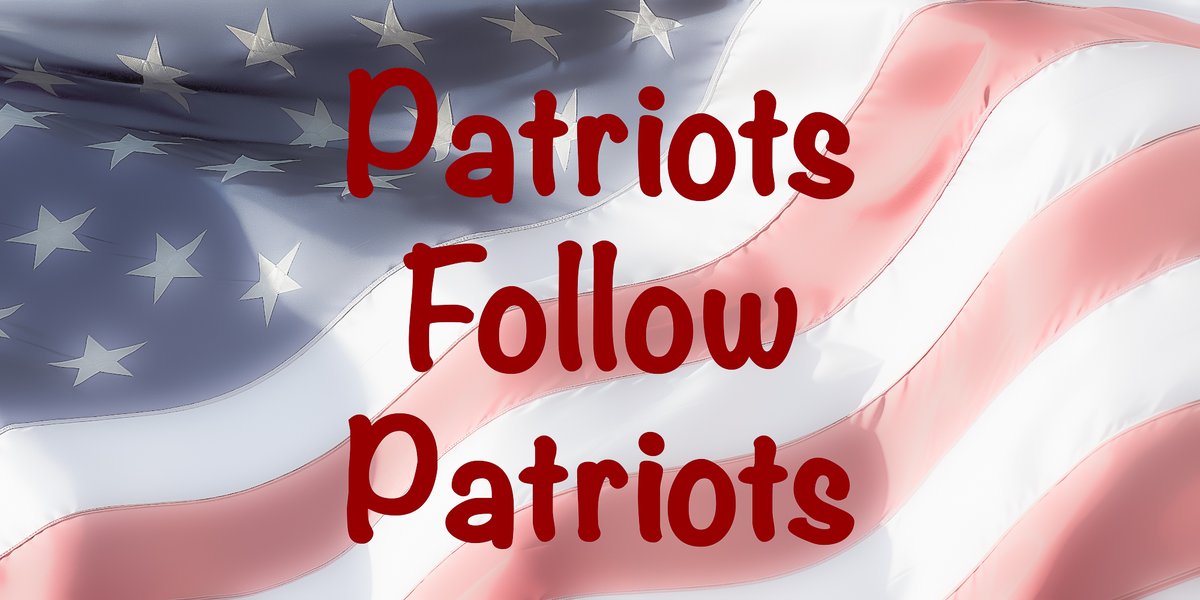 Attention Patriots — we must make our voices heard. Drop your handle in the comments Like and retweet this post Follow and followback patriots 100,000+ patriot followers — a reasonable goal Let us raise our voices as we Make America Great Again #MAGA #IFBAP #PatriotsUnite