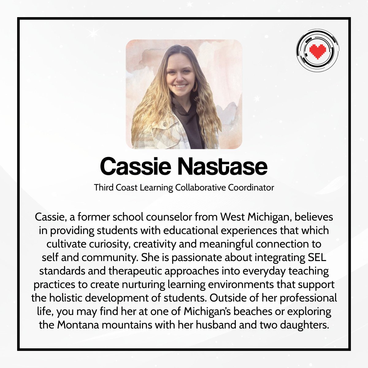 We're stoked and delighted to welcome Cassie Nastase as our 3rd full time employee at HRP!

Cassie will serve as our grant coordinator on our work in Muskegon, MI - joining our team to restore humanity to education. Welcome! #restorehumanity