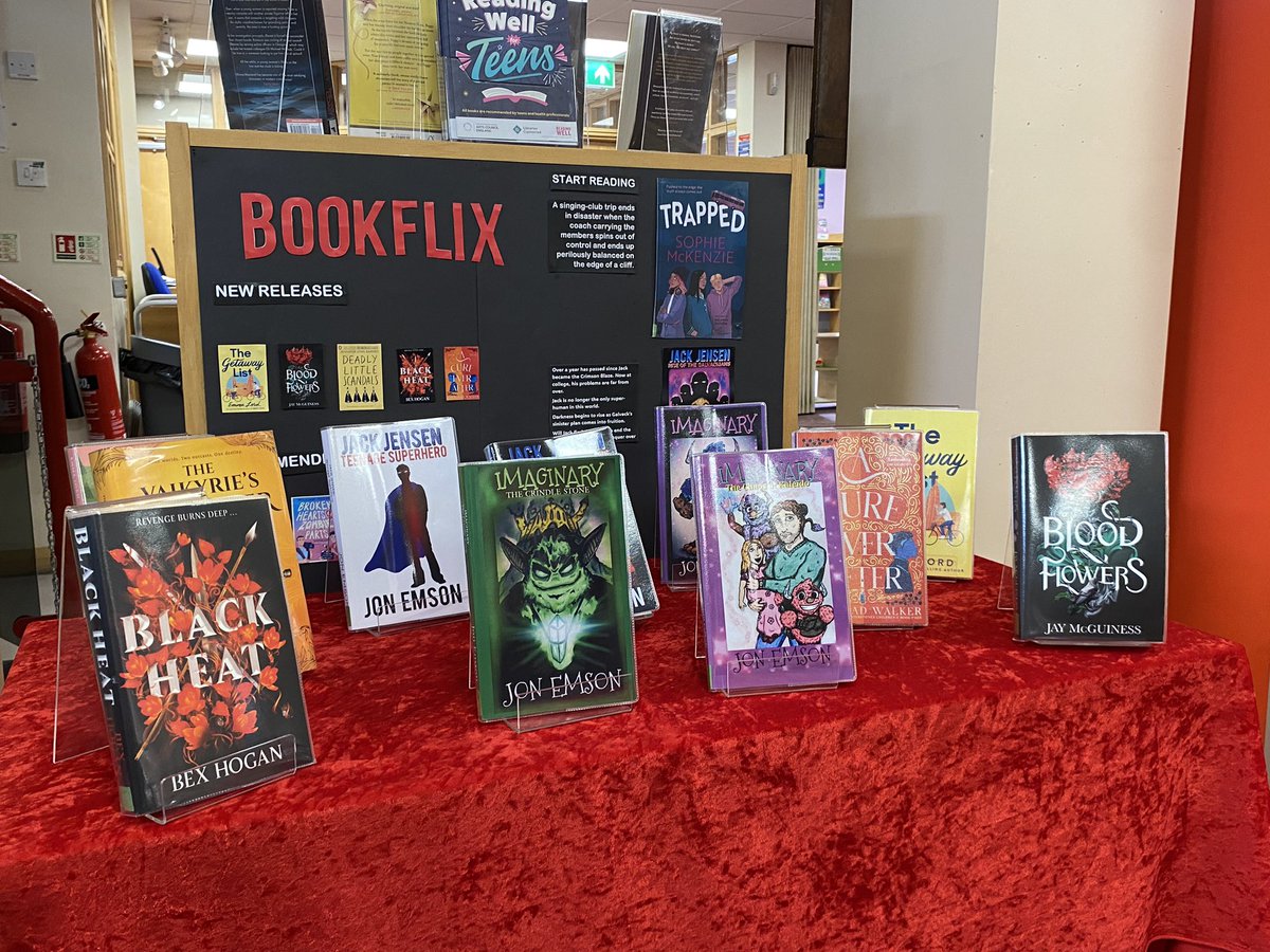 Our teen display has just been updated 🤩📚 we are also excited to introduce local author @jon_emson books to Goldthorpe library, so come and check them out! #barnsleylibraries