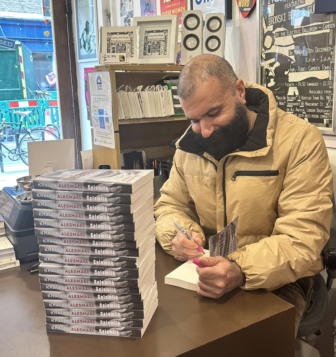 Quick visit to @gaystheword for signing more copies. Pay this special and unique place a visit and get your signed copy🏳️‍🌈❤️🪬 #selamlik #queerbooks #LGBTQIA #books