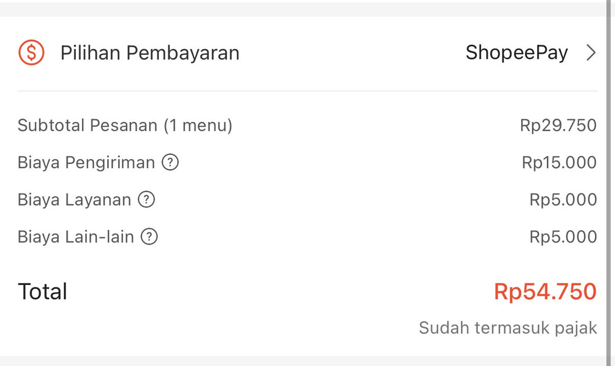 Layanan nya 70% dari harga makanannya 🫠