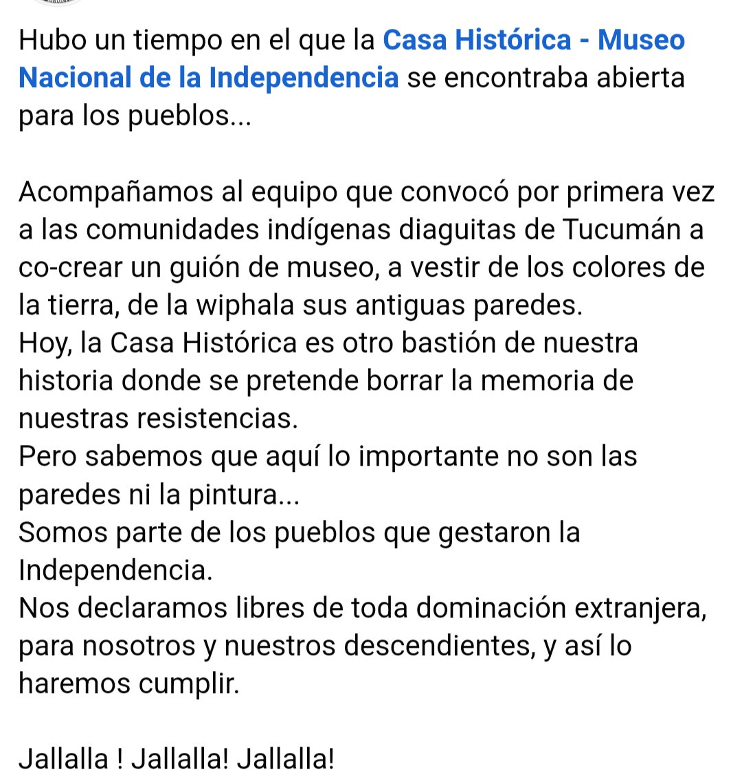 Gracias por tanto Casa Historica
#Tucuman
#PueblosIndigenas

facebook.com/share/p/pkif7R…