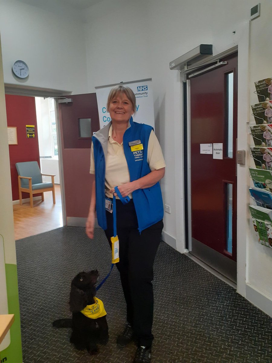 Delighted to see Claire with Millie yesterday supporting on the ICU at Haywards Heath. Many congratulations on 5 years as a #volunteer. You make a real difference to #staff and #patients every time you visit.👏🎉🐕‍🦺