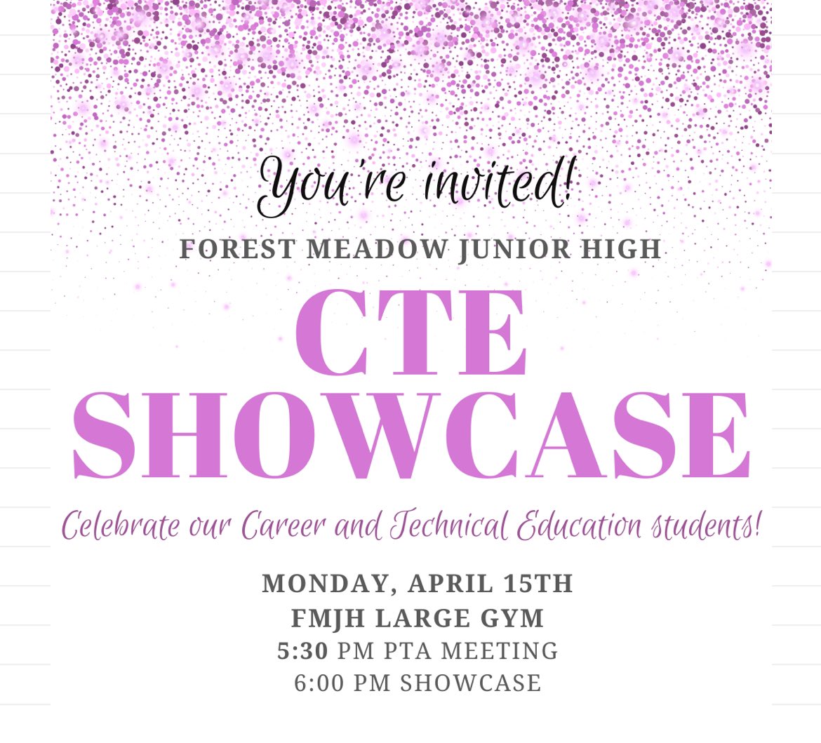 Join us at our CTE showcase next week after our PTA meeting. See our kids in action 💜🐴💜@RichardsonISD #FMJHHonorTheImpact