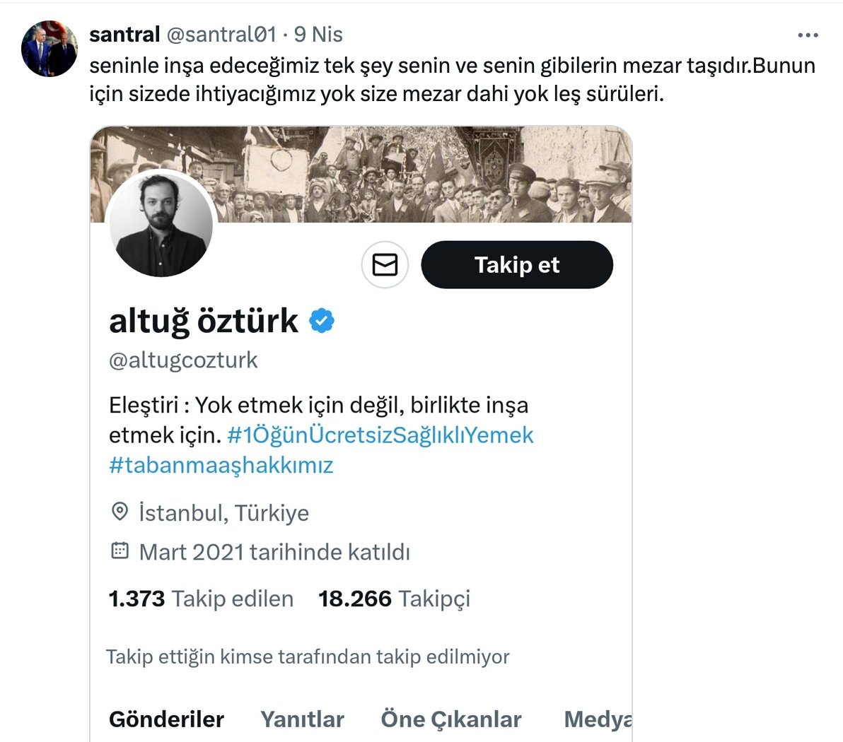 Açıyorlar bir hesap, ölüm tehdidi yazıp rahat rahat hayatlarına devam ediyorlar. Devlet de her gün bu nefret ağının milyonlarca insanın gördüğü paylaşımlarını izliyor. Bu ağ tehlikeli, sosyal medya kamusal alan, yerleşik hukuk burada da geçerli. Mücadele gerekiyor. @nefretekarsi