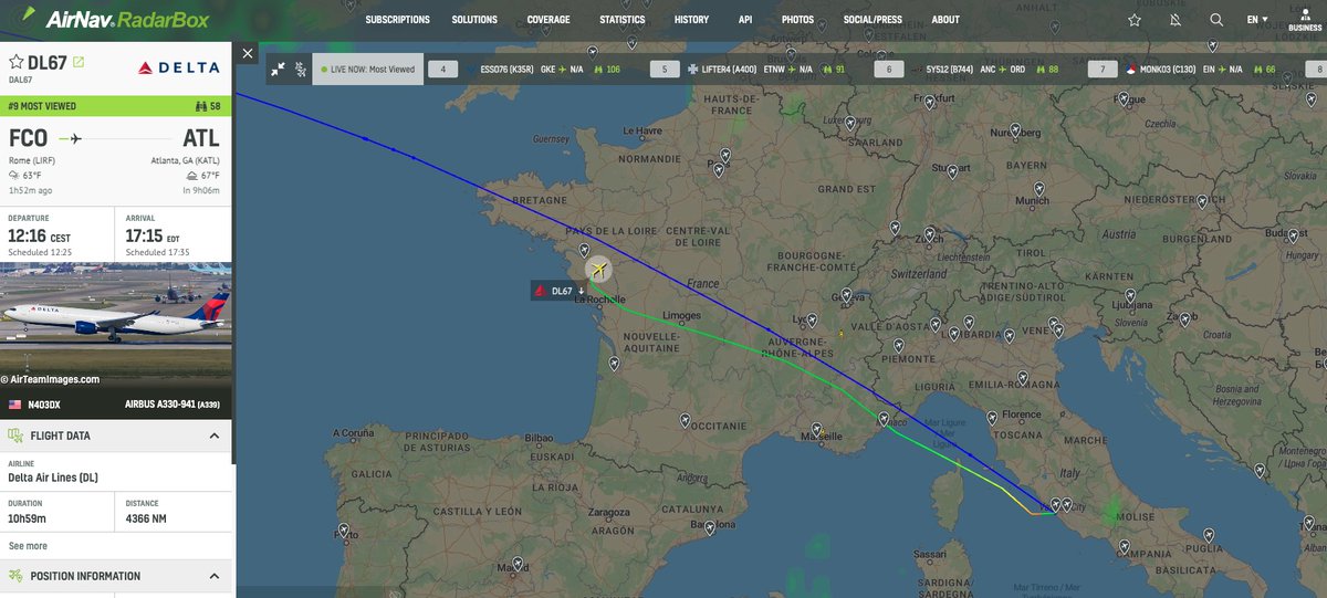 ALERT Delta #DL67 to Atlanta is declaring an emergency and diverting to Paris CDG airlive.net/emergency/2024…
