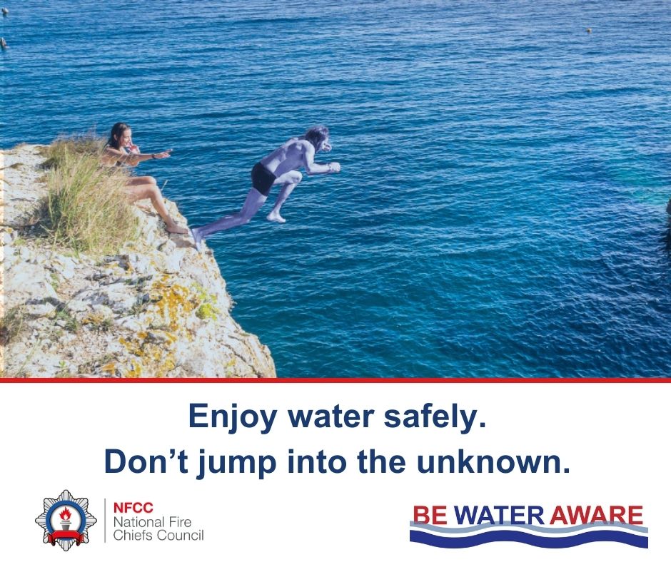 Keep yourself and your mates safe. Jumping into water has risks. Water depths can change and there could be hidden debris. Every year people need rescuing, suffer serious injuries, or even die because they jump into the unknown. #BeWaterAware