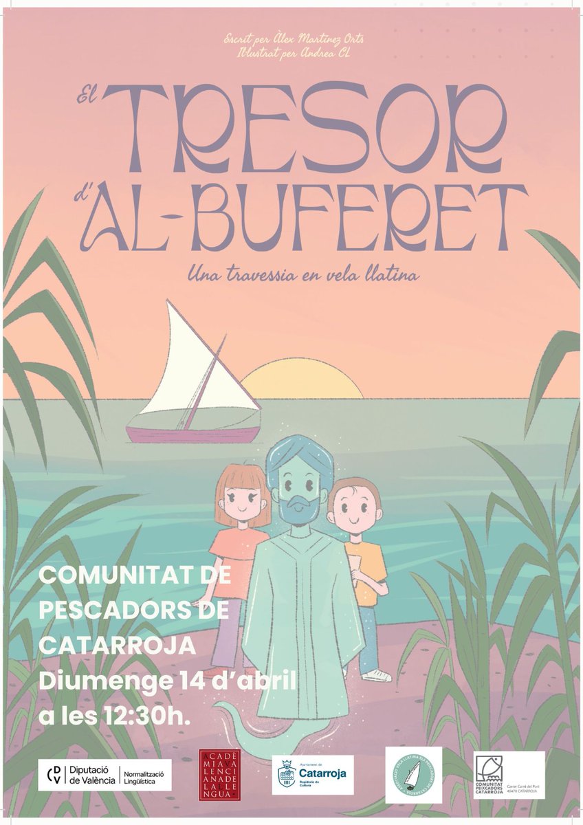 📚Presentació del còmic «El tresor d'Al-Buferet. Una travessia en vela llatina». 📅 Diumenge 14 d'abril ⌚️ 12.30 h. 📍 Comunitat de Pescadors de Catarroja 🔗avl.gva.es/?col_leccio=el…