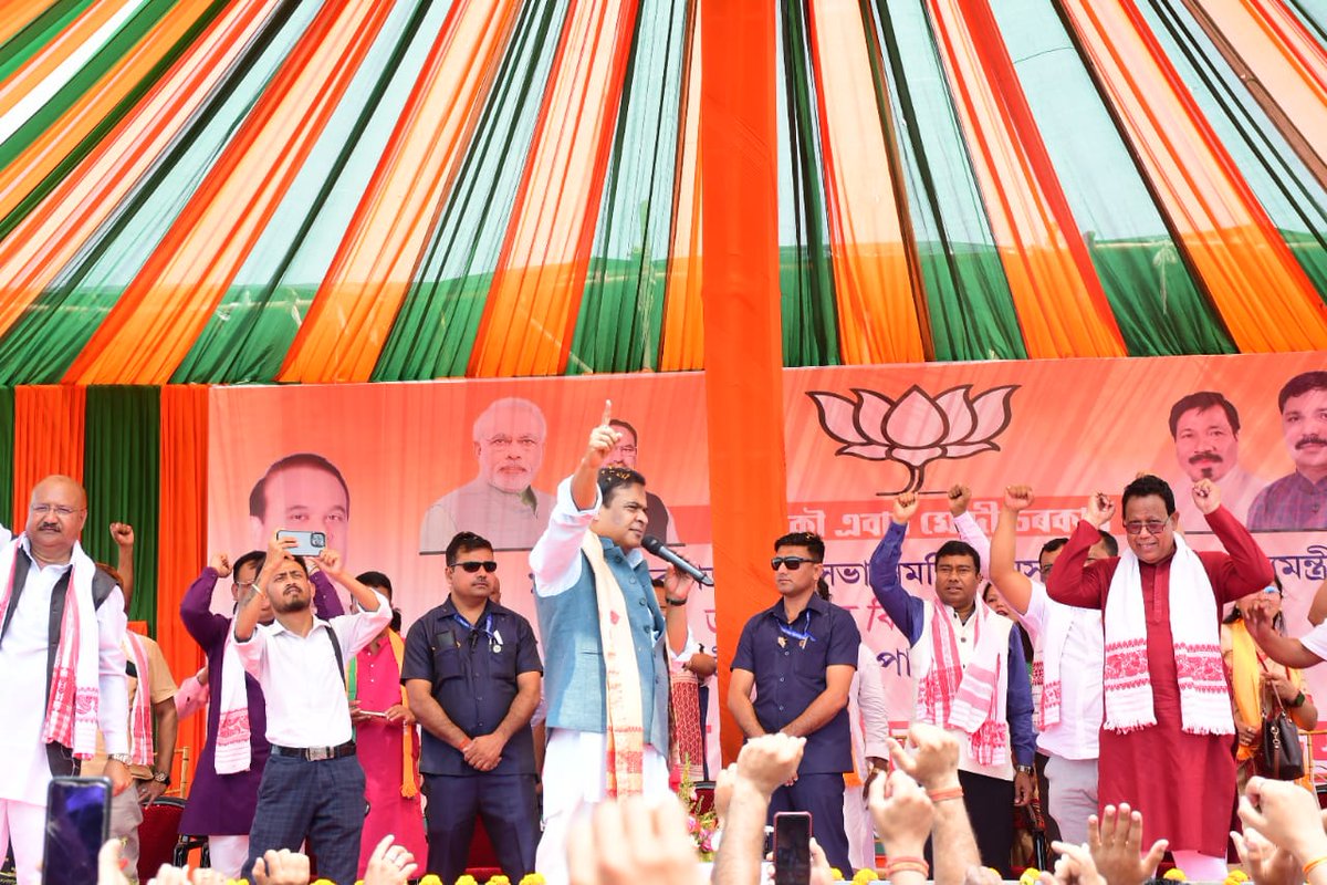 The Lotus is all set to bloom in every booth of Dibrugarh Lok Sabha under the able leadership of Hon'ble PM Sh @narendramodi ji. Today, I addressed Vijay Sankalp Sabha in Margherita & Naharkatia. Overwhelmed by the rousing reception during the public rallies.