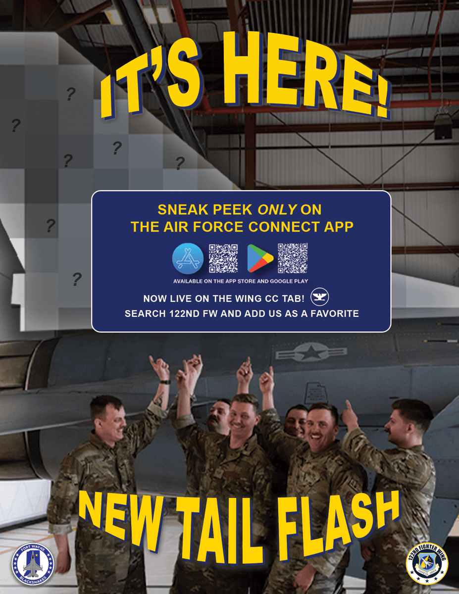 🚨🚨 Just dropped!!! Our tail flash design is released! Only available on our Air Force Connect app's tab. Download now and be the first to see.🚨🚨 #f16 #Fresh #f16falcon @AirNatlGuard @usairforce @NationalGuardIN