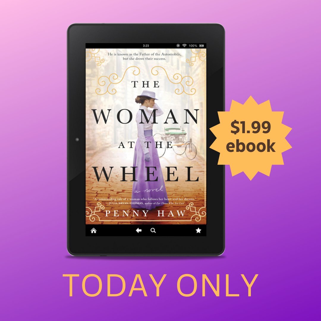 🌟 Today only! $1.99 🌟 The ebook version of THE WOMAN AT THE WHEEL is a @BookBub deal today! It's available wherever you purchase your ebooks from for just $1.99 for this limited time. #historicalfiction #biographicalfiction #Deals #ebook shorturl.at/gnO19