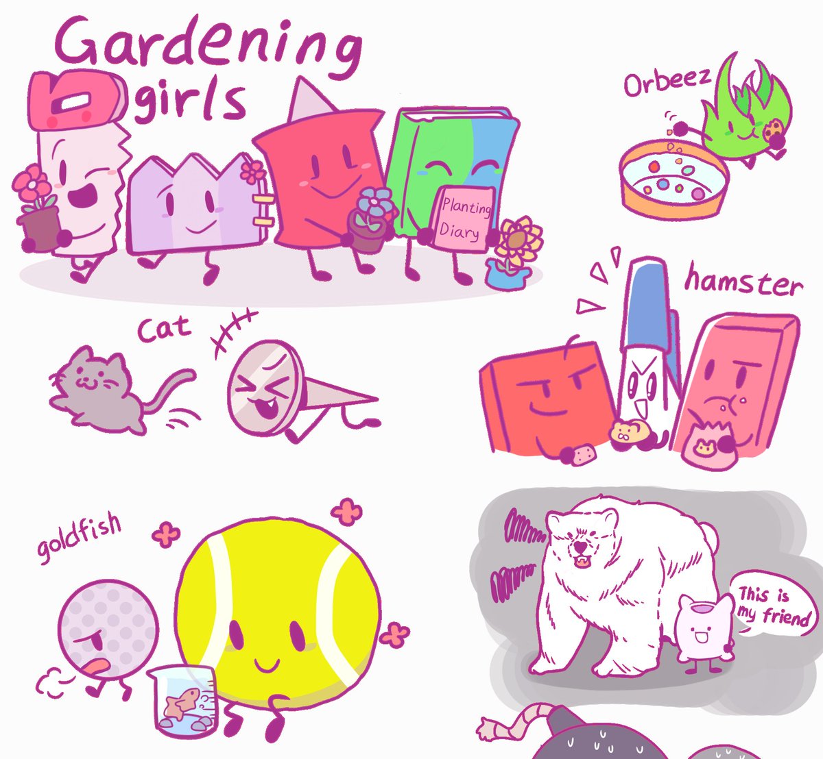 ＃bfdi ＃bfb ＃tpot bfdi characters if they have pets or plants