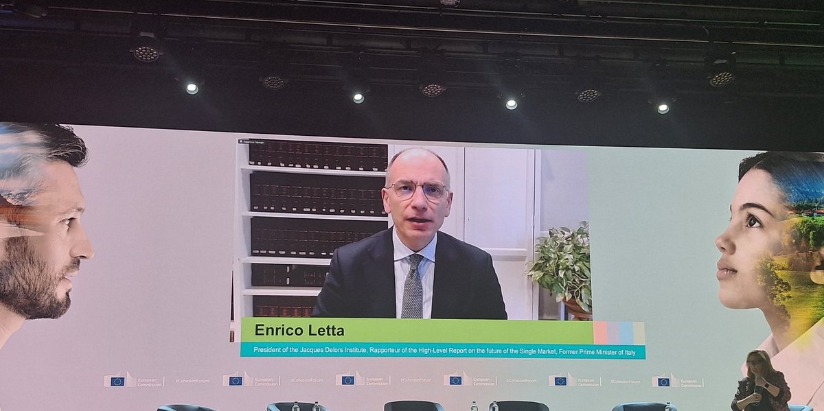 Quoting Jacques Delors, @EnricoLetta says: 'The Single Market is a success only because we have a successful #cohesionpolicy at the same time' #CohesionForum