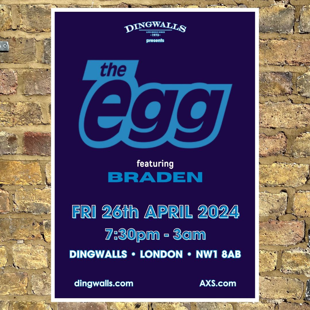 <a href="/DJ_Braden/">Braden</a>, who runs two music event brands <a href="/Nights_Journey/">N I G H T S J O U R N E Y</a> and Circuit, together with a successful radio show on <a href="/musicboxradiouk/">Music Box Radio UK</a>, will join <a href="/TheEggUK/">The Egg</a> this month!

🎟: dingwalls.com/gig/the-egg/