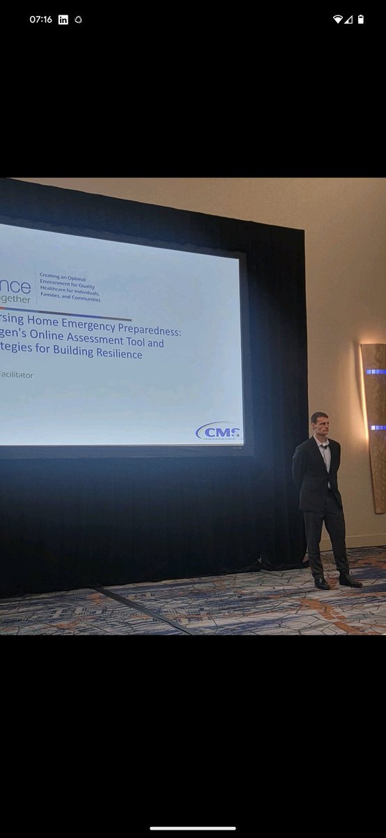 Incredibly honored to present on a national stage at CMS #QualCon24 in Baltimore this week. My team lovingly refers to me as 'Mr. Disaster,' as my specialty is in emergency preparedness. Emergency preparedness isn't everyone's job title but it is everyone's responsibility