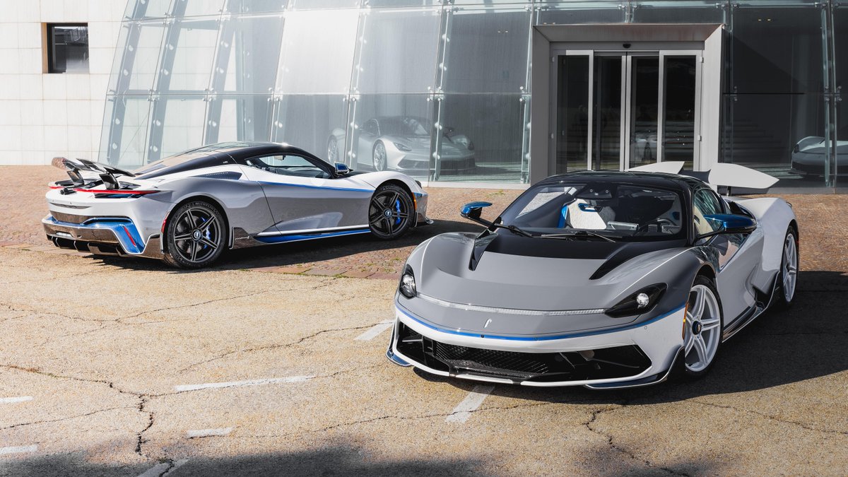 The Pininfarina Battista Reversario is a gorgeous revival of the Anniversario. Just two will ever be commissioned, blending a unique grey, white and blue colour scheme to represent ‘balance’ → topgear.com/car-news/elect…