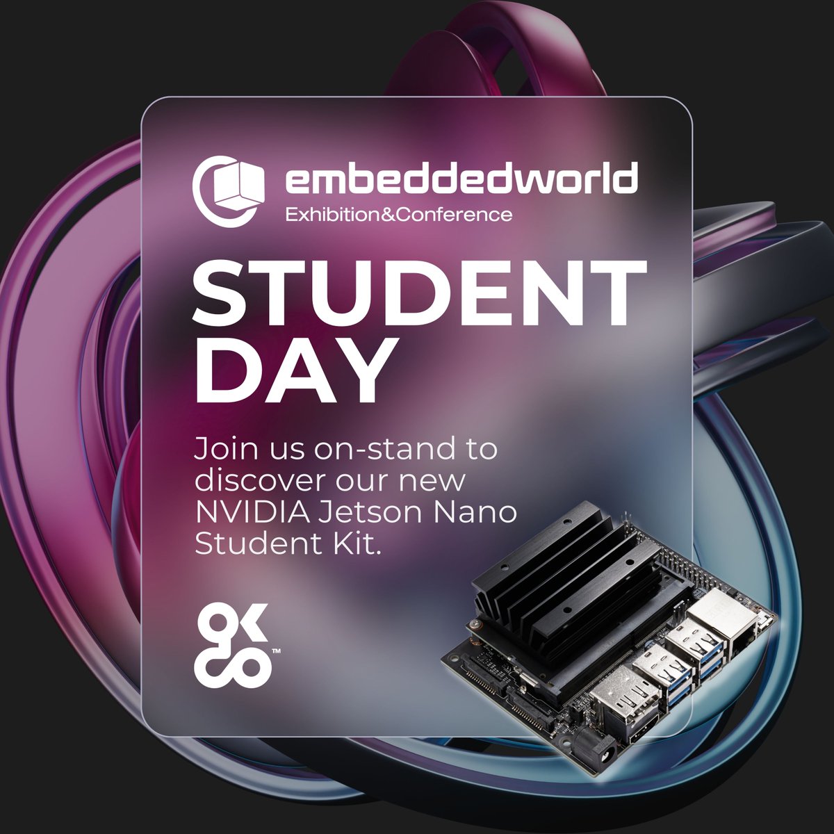 Final day at #EmbeddedWorld! We're excited to showcase our new @NVIDIA Jetson Nano Student Kit at stand 3A-415. It's Student Day, so come by and discover the future of AI and edge computing with us! #LetsOKdo #EW24 #NVIDIA #NVIDIAJetsonNano #StudentDay