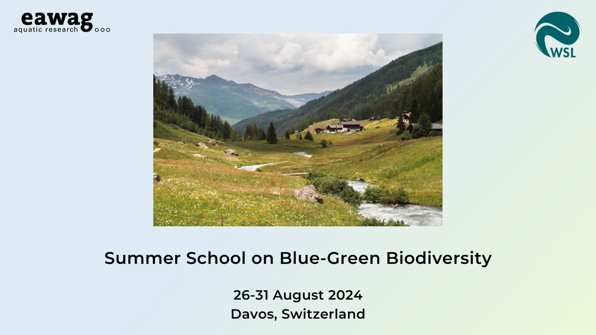 Are you a student interested in aquatic AND terrestrial ecosystems? Apply to our 2nd summer school on blue-green biodiversity in Davos! ✅Interdisciplinary program (natural+social sciences) ✅Excellent lecturers ✅Swiss mountains 🙂 biodiversitycenter.wsl.ch/en/events/deta…